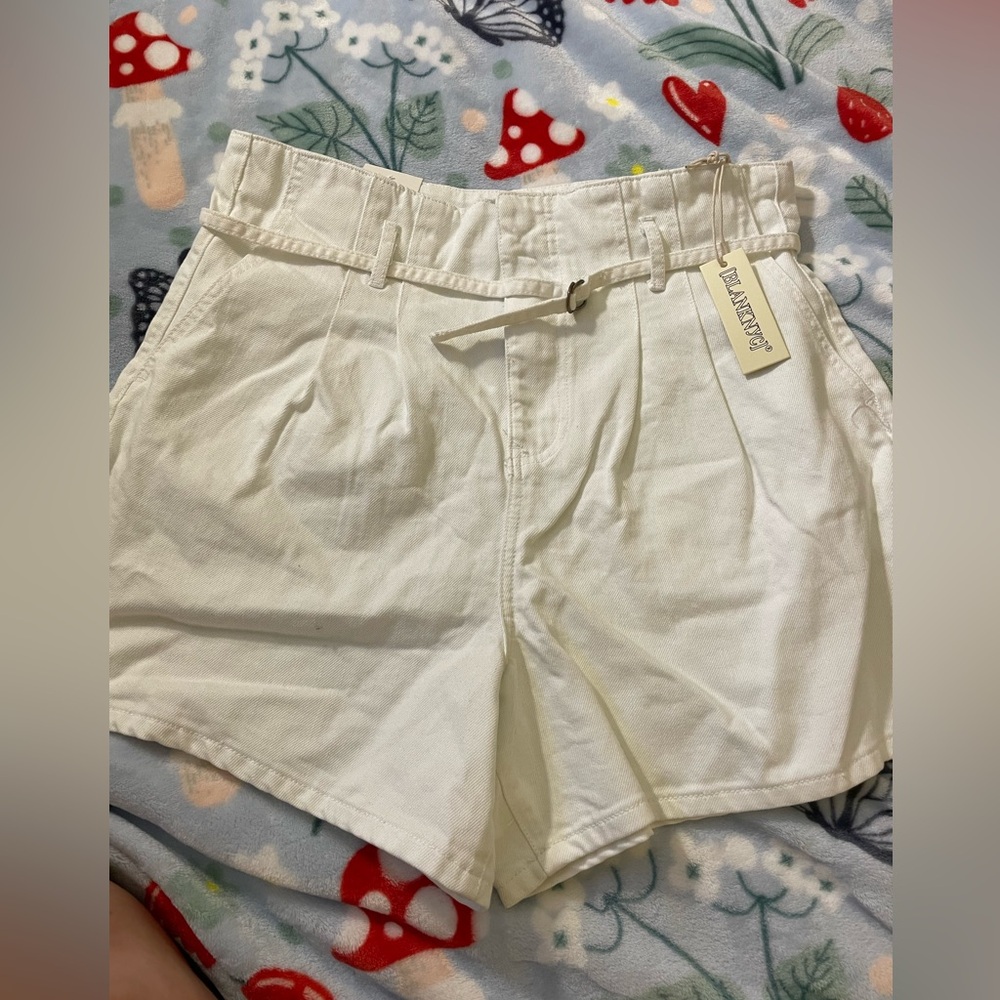 NWT BlankNYC White Denim Shorts with Belt